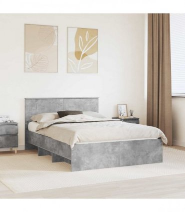 vidaXL Bed Frame Concrete Grey 140 x 200 cm Engineered Wood