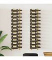vidaXL Wall Mounted Wine Rack for 24 Bottles 2 pcs Gold Iron