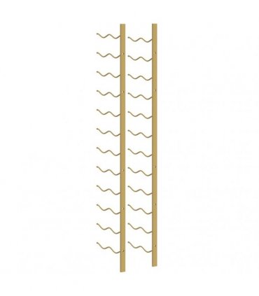 vidaXL Wall Mounted Wine Rack for 24 Bottles 2 pcs Gold Iron