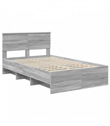 vidaXL Bed Frame Grey Sonoma 135 x 190 cm Engineered Wood