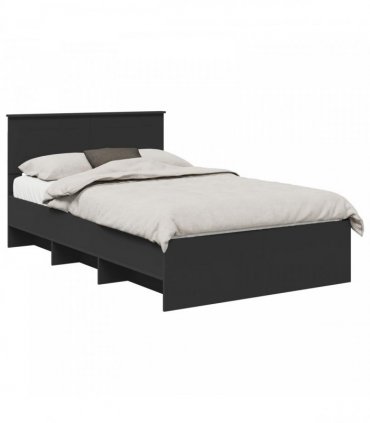 vidaXL Bed Frame Black 120 x 190 cm Engineered Wood
