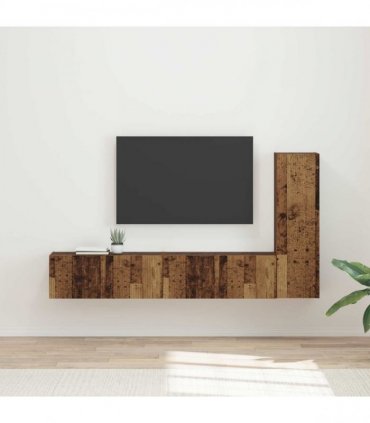 vidaXL TV Cabinet Set 3 pcs Old Wood Engineered Wood