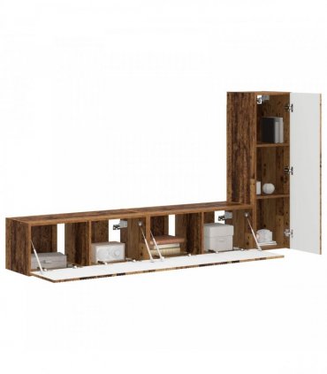 vidaXL TV Cabinet Set 3 pcs Old Wood Engineered Wood
