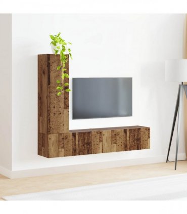 vidaXL TV Cabinet Set 3 pcs Old Wood Engineered Wood