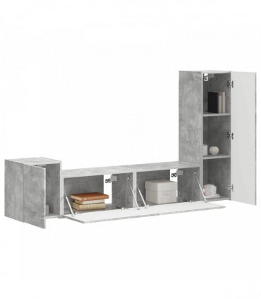 vidaXL TV Cabinet Set 4 pcs 30 x 31 x 100 cm Concrete Grey