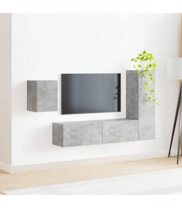 vidaXL TV Cabinet Set 4 pcs 30 x 31 x 100 cm Concrete Grey