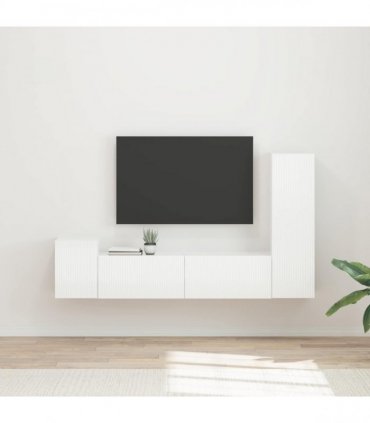 vidaXL TV Cabinet Set 4 pcs 30 x 31 x 100 cm High Gloss White