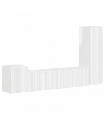 vidaXL TV Cabinet Set 4 pcs 30 x 31 x 100 cm High Gloss White