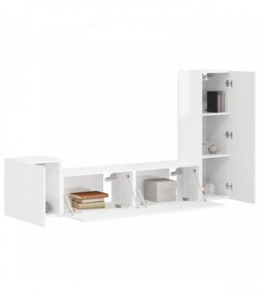 vidaXL TV Cabinet Set 4 pcs 30 x 31 x 100 cm High Gloss White