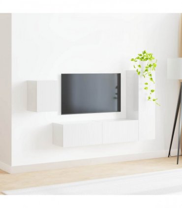 vidaXL TV Cabinet Set 4 pcs 30 x 31 x 100 cm High Gloss White