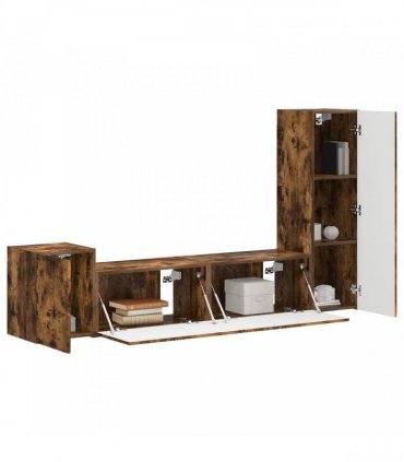 vidaXL TV Cabinet Set 4 pcs 30 x 31 x 100 cm Smoked Oak