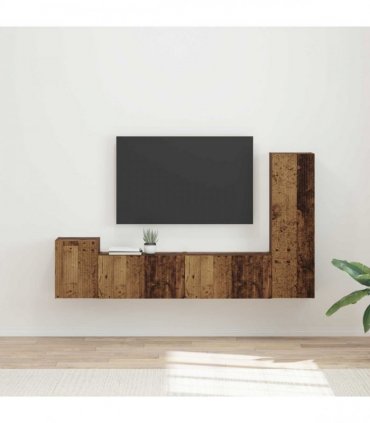 vidaXL TV Cabinet Set 4 pcs 30 x 31 x 100 cm Old Wood