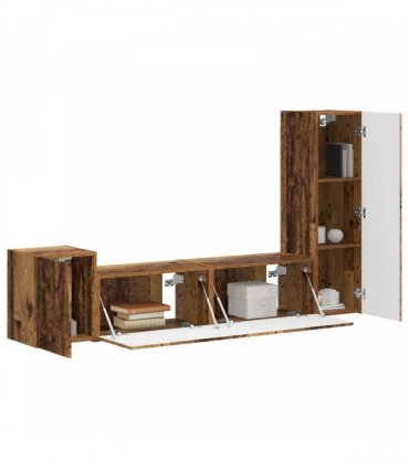 vidaXL TV Cabinet Set 4 pcs 30 x 31 x 100 cm Old Wood