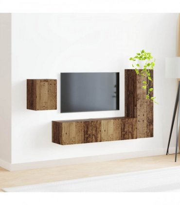 vidaXL TV Cabinet Set 4 pcs 30 x 31 x 100 cm Old Wood