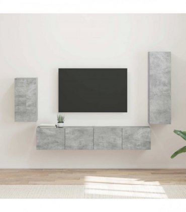 vidaXL TV Cabinet Set 4 pcs Concrete Grey Engineered Wood
