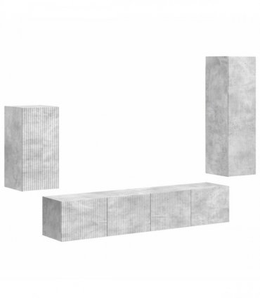 vidaXL TV Cabinet Set 4 pcs Concrete Grey Engineered Wood
