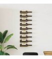 vidaXL Wall-mounted Wine Rack for 9 Bottles Gold Iron