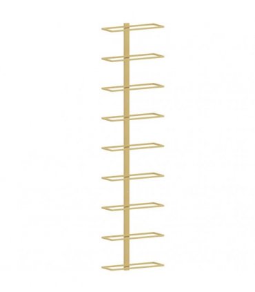 vidaXL Wall-mounted Wine Rack for 9 Bottles Gold Iron