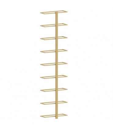 vidaXL Wall-mounted Wine Rack for 9 Bottles Gold Iron