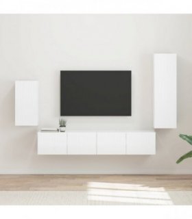 vidaXL TV Cabinet Set 4 pcs 31 x 30 x 100 cm High Gloss White