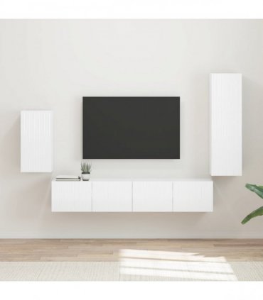 vidaXL TV Cabinet Set 4 pcs 31 x 30 x 100 cm High Gloss White