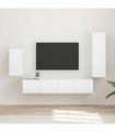 vidaXL TV Cabinet Set 4 pcs 31 x 30 x 100 cm High Gloss White