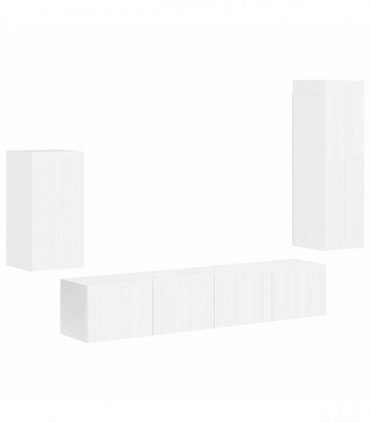 vidaXL TV Cabinet Set 4 pcs 31 x 30 x 100 cm High Gloss White