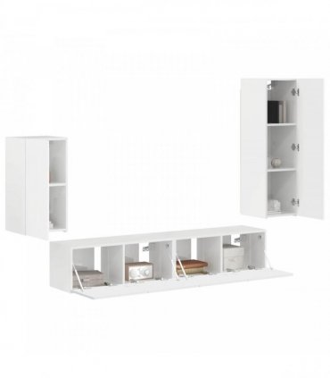 vidaXL TV Cabinet Set 4 pcs 31 x 30 x 100 cm High Gloss White