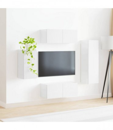 vidaXL TV Cabinet Set 4 pcs 31 x 30 x 100 cm High Gloss White