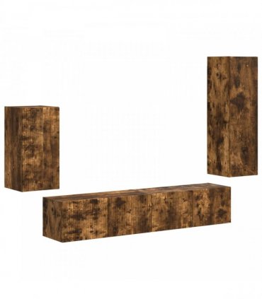 vidaXL TV Cabinet Set 4 pcs 31 x 30 x 100 cm Smoked Oak