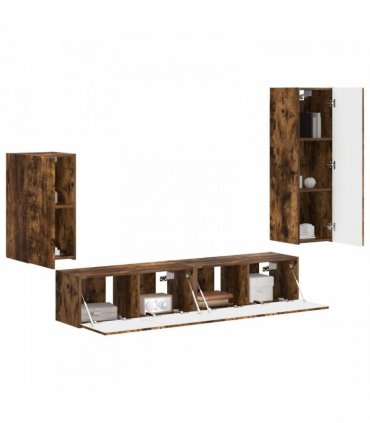 vidaXL TV Cabinet Set 4 pcs 31 x 30 x 100 cm Smoked Oak