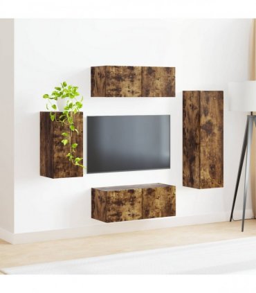 vidaXL TV Cabinet Set 4 pcs 31 x 30 x 100 cm Smoked Oak