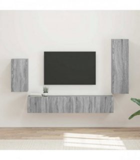 vidaXL TV Cabinet Set 4 pcs 31 x 30 x 100 cm Grey Sonoma