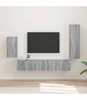 vidaXL TV Cabinet Set 4 pcs 31 x 30 x 100 cm Grey Sonoma