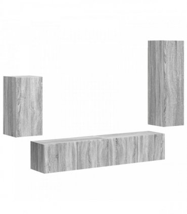 vidaXL TV Cabinet Set 4 pcs 31 x 30 x 100 cm Grey Sonoma