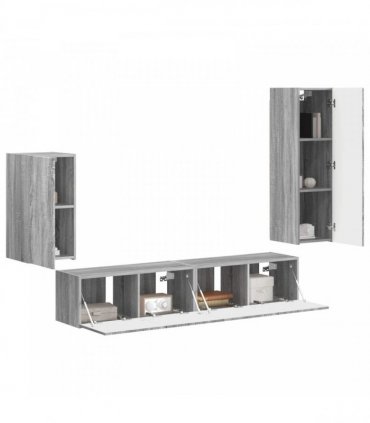 vidaXL TV Cabinet Set 4 pcs 31 x 30 x 100 cm Grey Sonoma