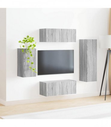 vidaXL TV Cabinet Set 4 pcs 31 x 30 x 100 cm Grey Sonoma