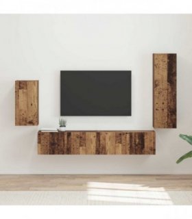 vidaXL TV Cabinet Set 4 pcs 31 x 30 x 100 cm Old Wood