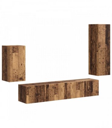 vidaXL TV Cabinet Set 4 pcs 31 x 30 x 100 cm Old Wood