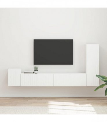 vidaXL TV Cabinet Set 3 pcs White Engineered Wood