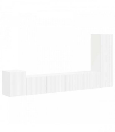 vidaXL TV Cabinet Set 3 pcs White Engineered Wood