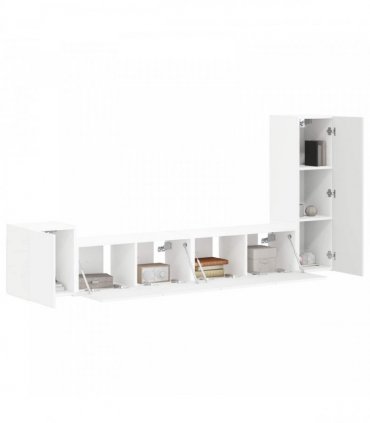 vidaXL TV Cabinet Set 3 pcs White Engineered Wood