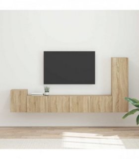 vidaXL TV Cabinet Set 3 pcs Sonoma Oak Engineered Wood