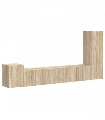 vidaXL TV Cabinet Set 3 pcs Sonoma Oak Engineered Wood