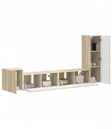 vidaXL TV Cabinet Set 3 pcs Sonoma Oak Engineered Wood