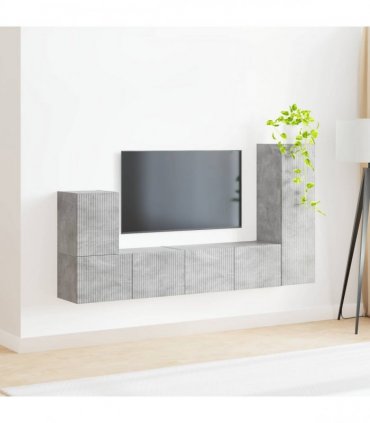 vidaXL TV Cabinet Set 3 pcs Concrete Grey Engineered Wood