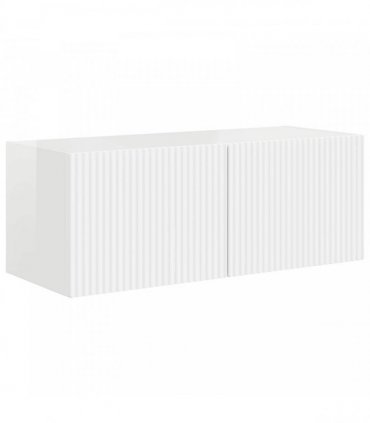 vidaXL TV Cabinet Set 3 pcs High Gloss White Engineered Wood
