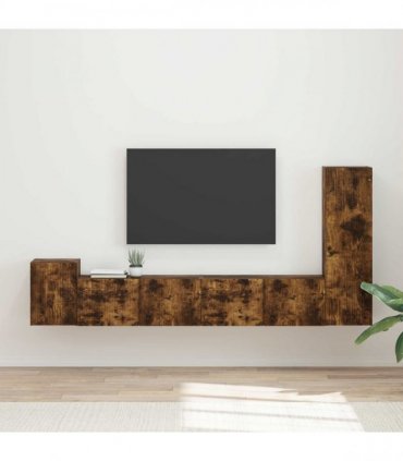 vidaXL TV Cabinet Set 3 pcs Smoked Oak Engineered Wood