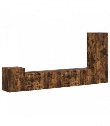 vidaXL TV Cabinet Set 3 pcs Smoked Oak Engineered Wood