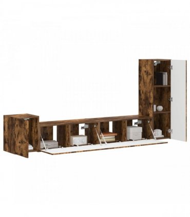 vidaXL TV Cabinet Set 3 pcs Smoked Oak Engineered Wood